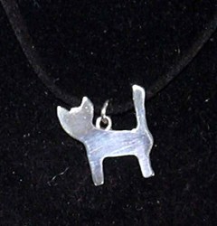 Ciondolo argento a sagoma di gatto